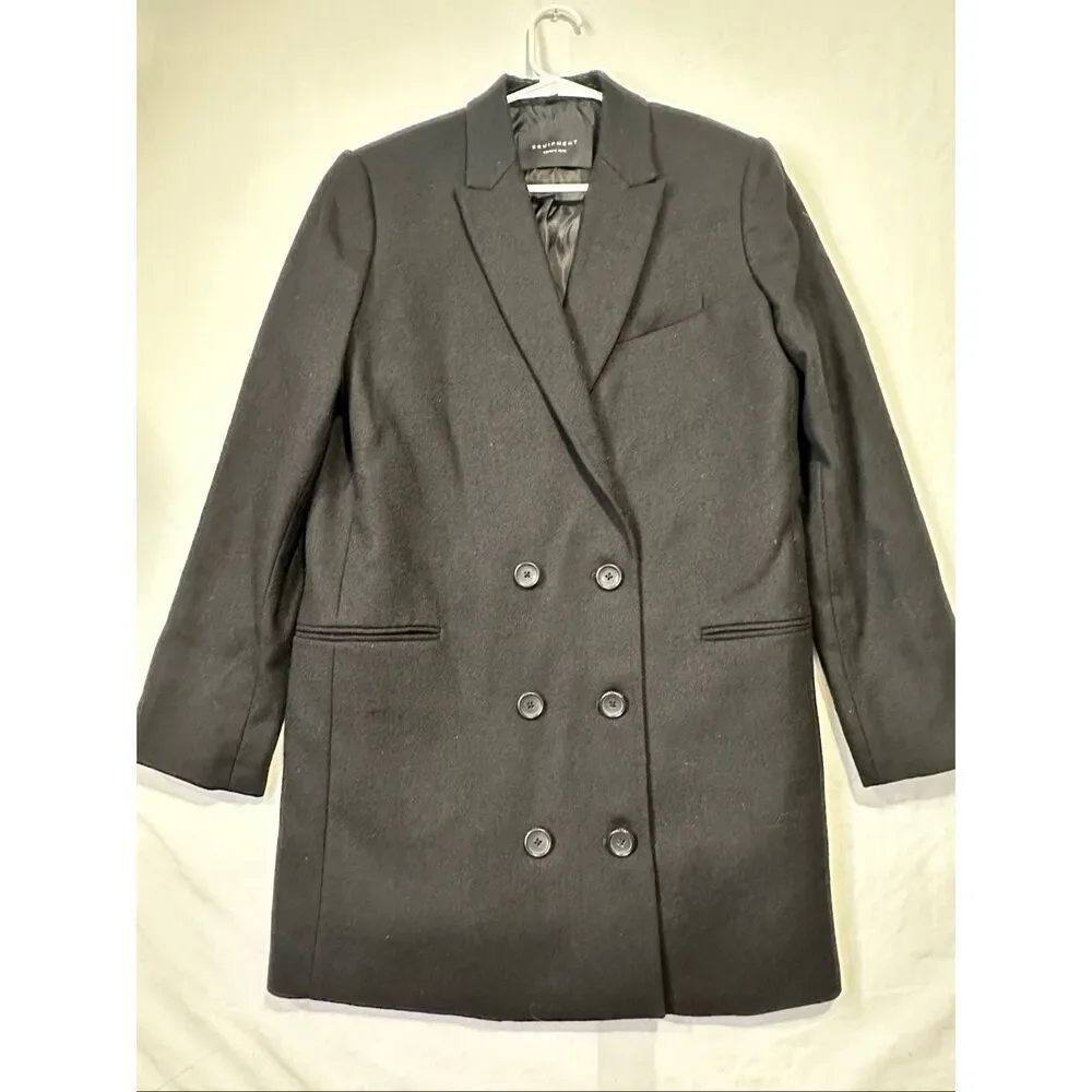 EQUIPMENT Depuis 1976 Women's Black Blazer Wool Oversized Black Jacket, Size 8 M